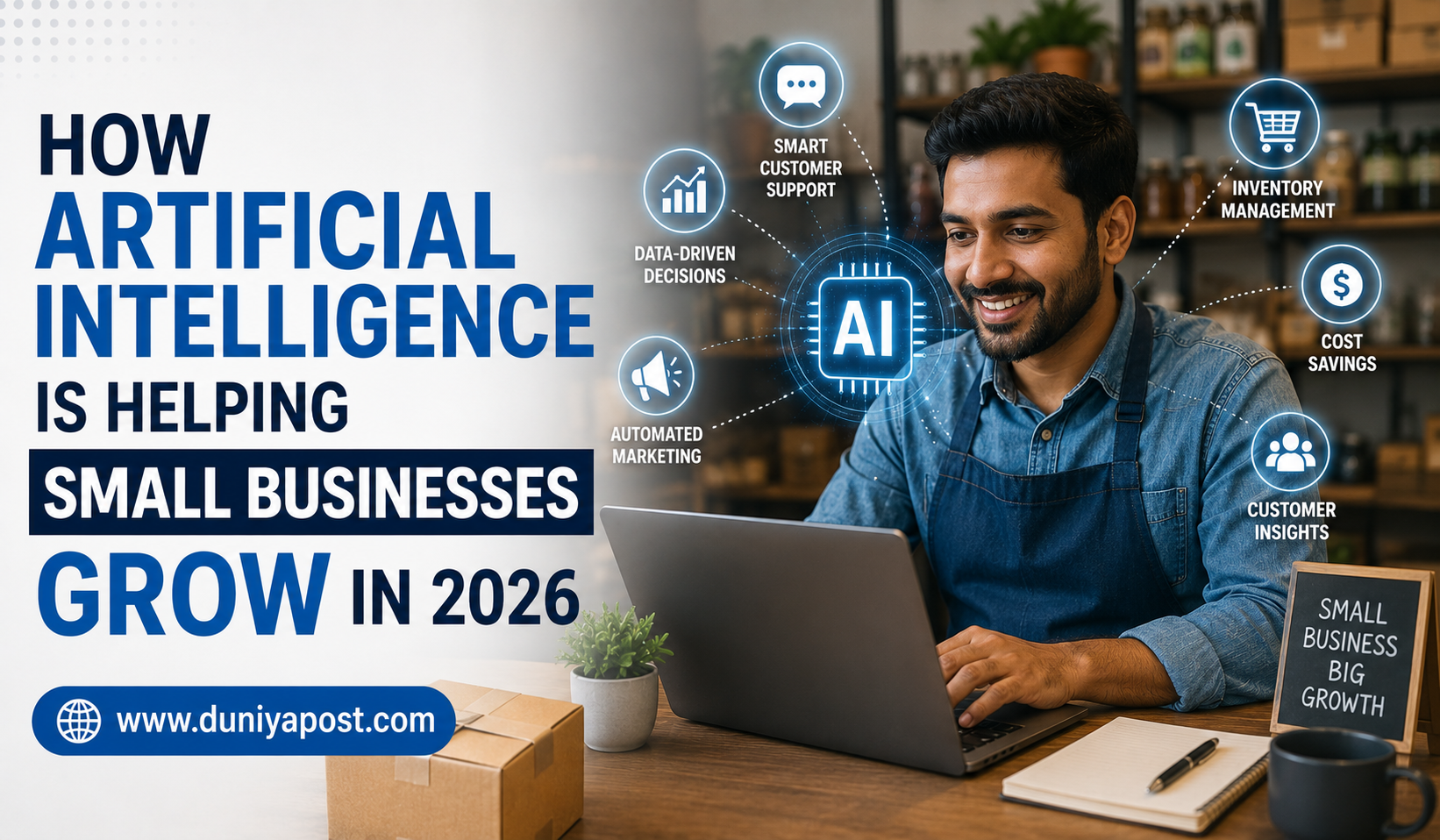 Read more about the article How Artificial Intelligence Is Helping Small Businesses Grow in 2026 